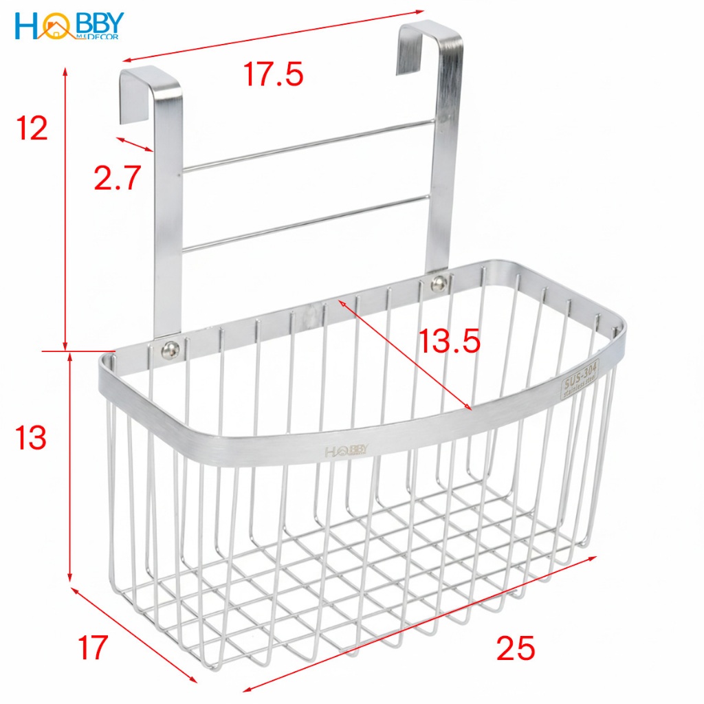 Kệ đựng chai lọ gia vị gắn cánh tủ bếp inox 304 Hobby home decor TB5