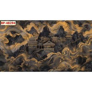 Tranh 3D dán tường, tranh hoa sen decor phòng khách chất liệu vải lụa khổ lớn, tặng keo dán LL