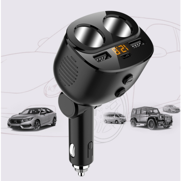 Tẩu Sạc Ô Tô 2 Cổng USB + Type-C PD 18W, Chia 2 Lỗ Tẩu Thuốc – Sạc Nhanh, Dùng Được Nhiều Thiết Bị