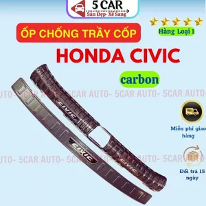 Ốp Chống Trầy Cốp Trong, Ngoài Xe Honda Civic 2016- 2025 vân carbon cao cấp