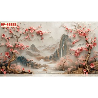 Tranh 3D dán văn phòng, quán ăn, phòng ngủ đẹp, hoạ tiết nổi bật, tranh khổ lớn tặng keo