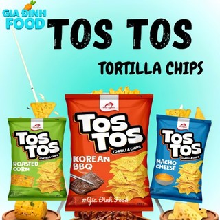 Snack Tortilla chips Tos Tos vị Phô mai/BBQ/Bắp nướng 145g