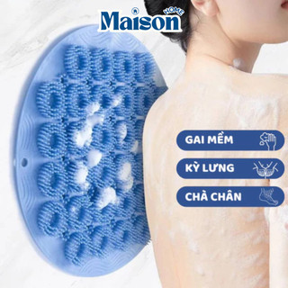 Tấm Chà Lưng, Cọ Chân Silicon Tạo Bọt Dán Tường Massage - Chất Liệu Mềm Mại, Tiện Lợi Cho Phòng Tắm.