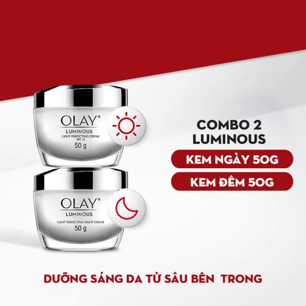 [DAILY] Kem Dưỡng Olay Luminous Sáng Da Mờ Thâm Nám Ban Đêm, Sáng Da Chống Tia UV Ban Ngày 50g Hasaki | BigBuy360 - bigbuy360.vn