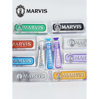Kem đánh răng Marvis Whitening 85ML - Kem đánh răng làm trắng,giảm mảng bám(Bàn chải đánh răng tặng kèm)