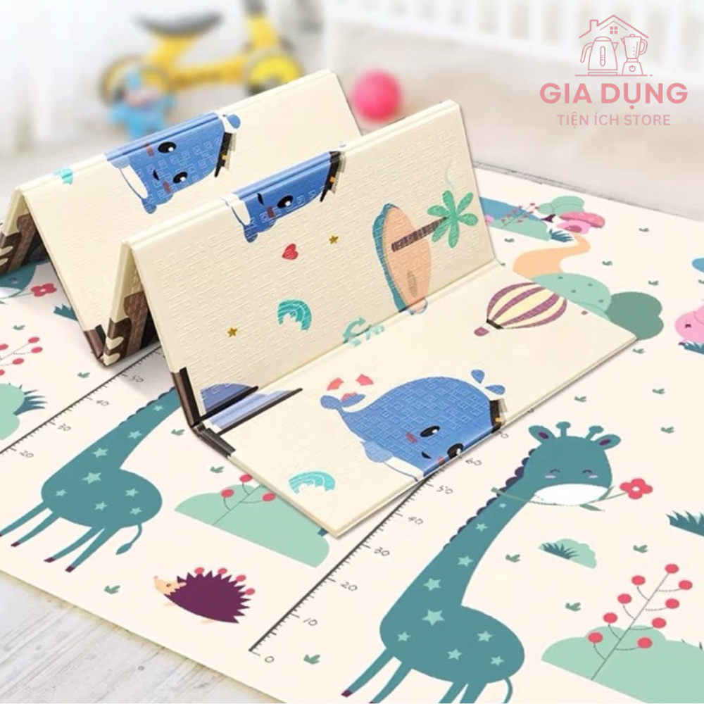 Thảm xốp cho bé gấp gọn trải sàn 2 mặt chống thấm chống trơn trượt 1m8 x 2m mẫu ngẫu nhiên