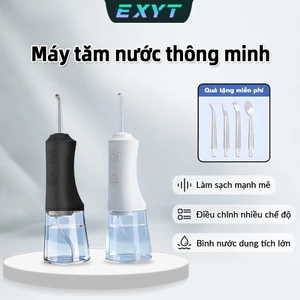 EXYT Máy tăm nước 4 chế độ (Tặng 4 đầu bàn chải) - Làm sạch sâu, bảo vệ nướu, sạc nhanh USB - Chính hãng Bảo hành 1 năm