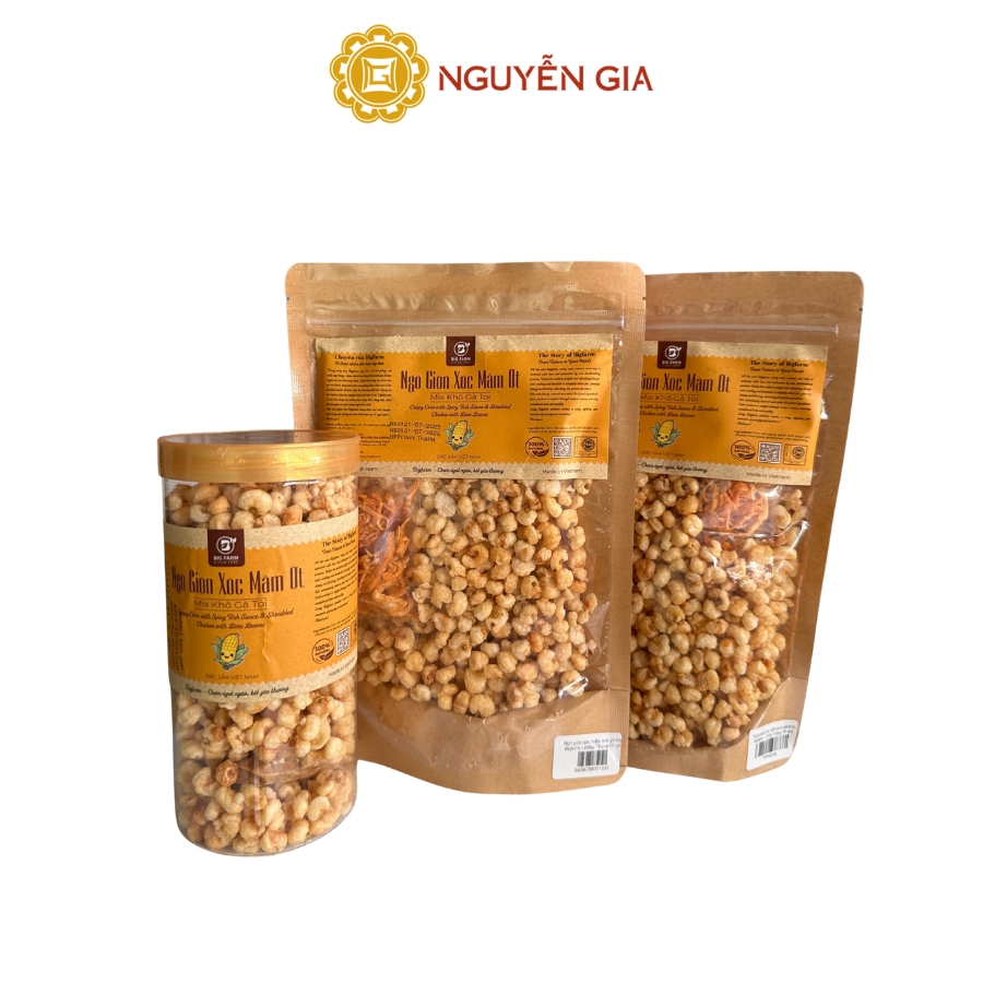 Ngô Giòn Xóc Mắm Ớt Mix Khô Gà Tỏi Bigfarm 200g / 280g / 300g NGDAV022