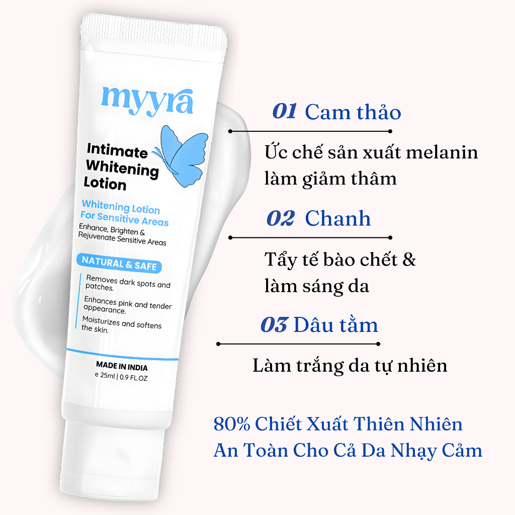 Kem Giảm Thâm Làm Hồng Nách, Nhũ Hoa, Mông, Bẹn, Đầu Gối Giúp Trắng, Mềm Mịn, Trẻ Hoá Vùng Da Nhạy Cảm