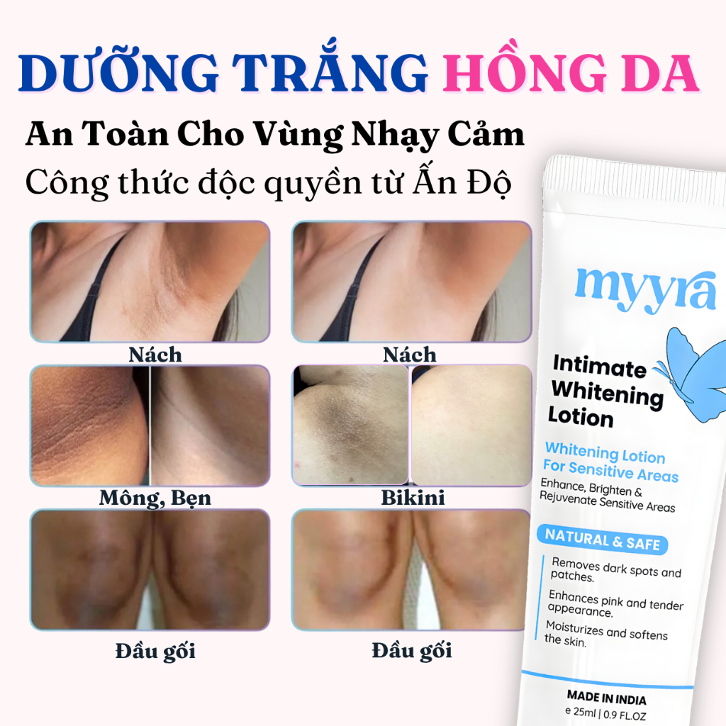 Kem Giảm Thâm Làm Hồng Nách, Nhũ Hoa, Mông, Bẹn, Đầu Gối Giúp Trắng, Mềm Mịn, Trẻ Hoá Vùng Da Nhạy Cảm