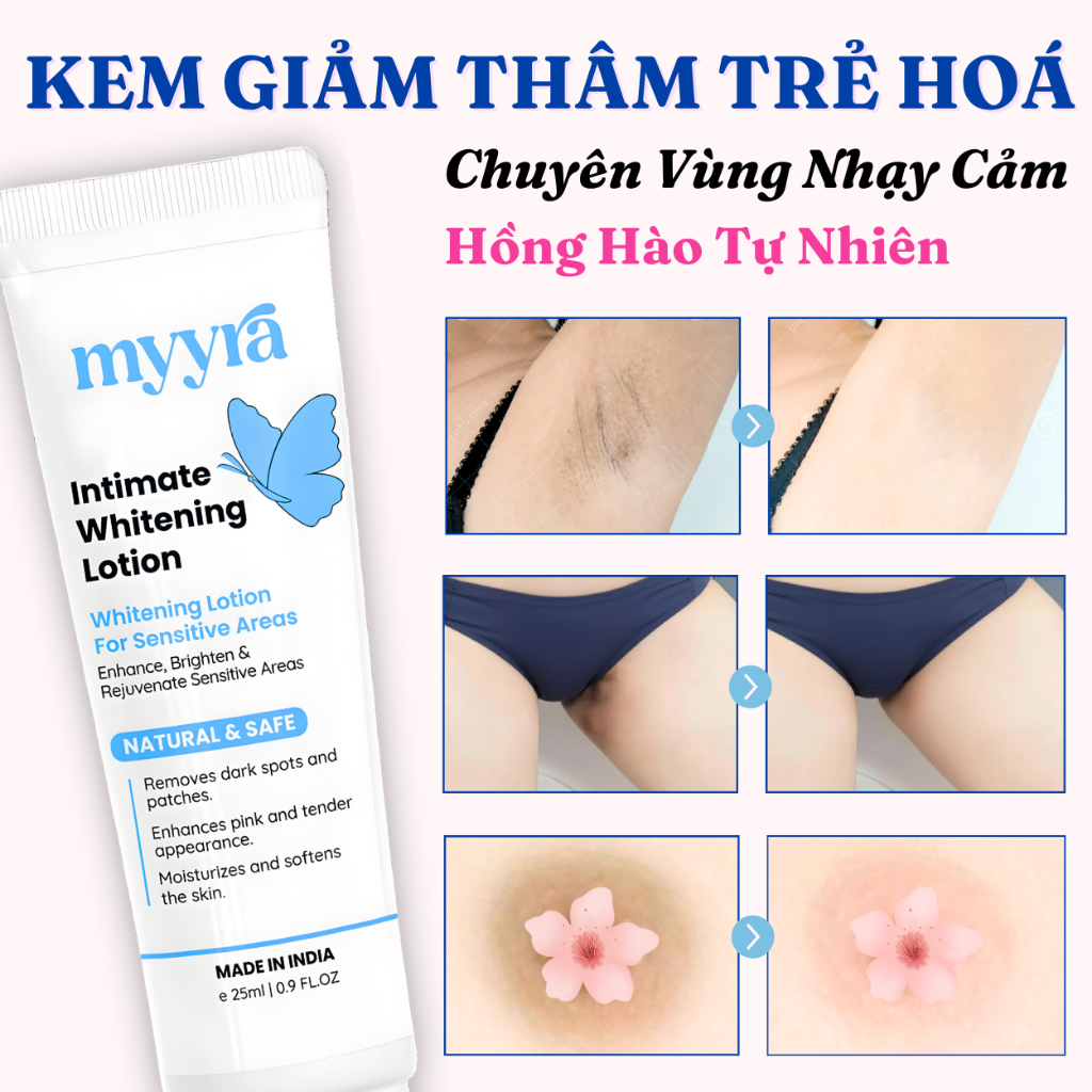 Kem Giảm Thâm Làm Hồng Nách, Nhũ Hoa, Mông, Bẹn, Đầu Gối Giúp Trắng, Mềm Mịn, Trẻ Hoá Vùng Da Nhạy Cảm