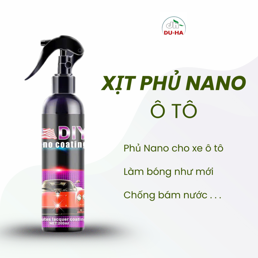 [Loại Tốt] Xịt Phủ Nano DYI 200ml bảo vệ kính và gương ô tô, chống mưa gió, không bị loáng nước