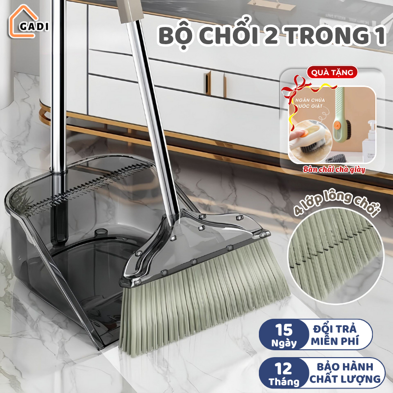Bộ chổi quét nhà kèm hót rác GADI 2 trong 1 đa năng, gấp gọn tiện lợi ...
