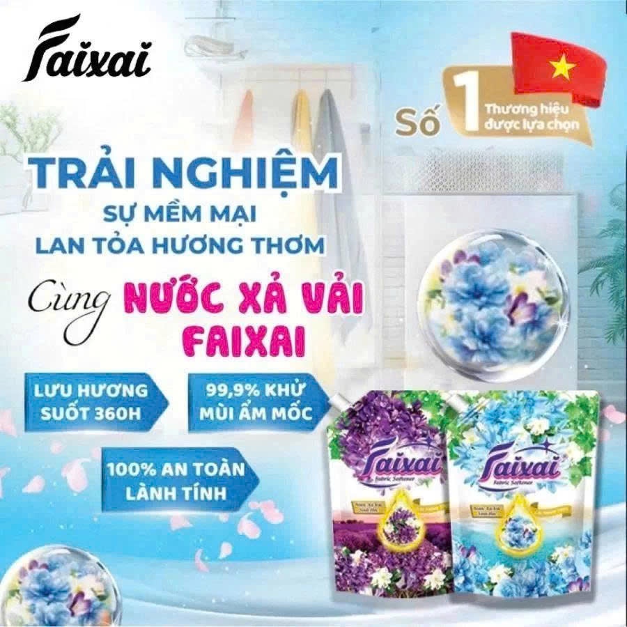 Nước Xả Vải Sinh Học FAIXAI 1.6L Hương Lavender/ Ban Mai Xanh - Mềm Mại Tự Nhiên, Hương Thơm Dài Lâu