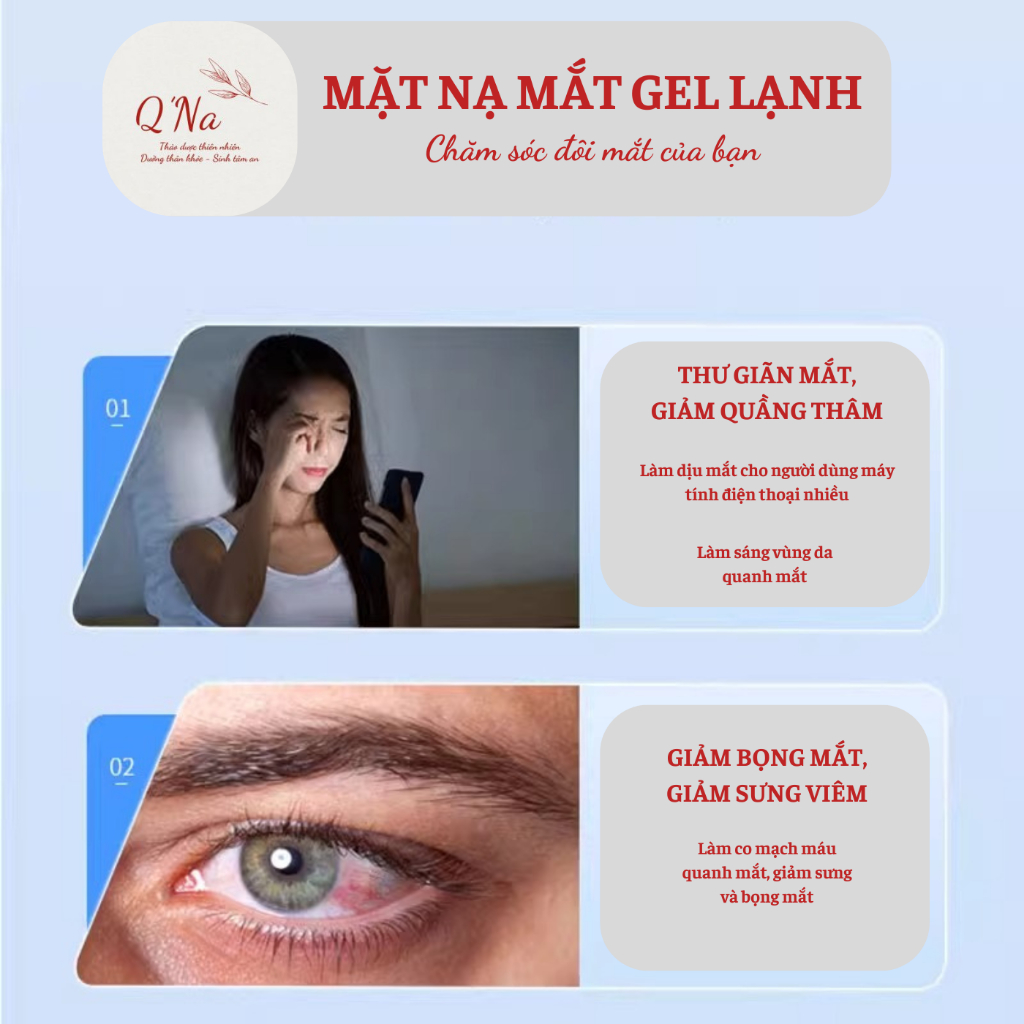 Giảm bọng mắt, giảm quầng thâm quanh mắt, thư giãn mắt... combo 10 mặt nạ mắt gel lạnh