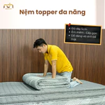 [TẶNG GA BỌC NỆM] Nệm Topper Gấp 3 Cao Su Non Êm Ái,Đệm Dễ Gấp Gọn,Đủ Size Độ Dày 5cm Không Hầm Lưng — ảnh 5
