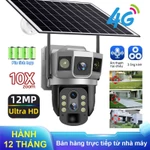 Camera IP 4G 12MP 6K ba ống kính ba màn hình zoom quang học 10x V380Pro IP66 PIR phát hiện người camera quan sát an ninh — ảnh 1