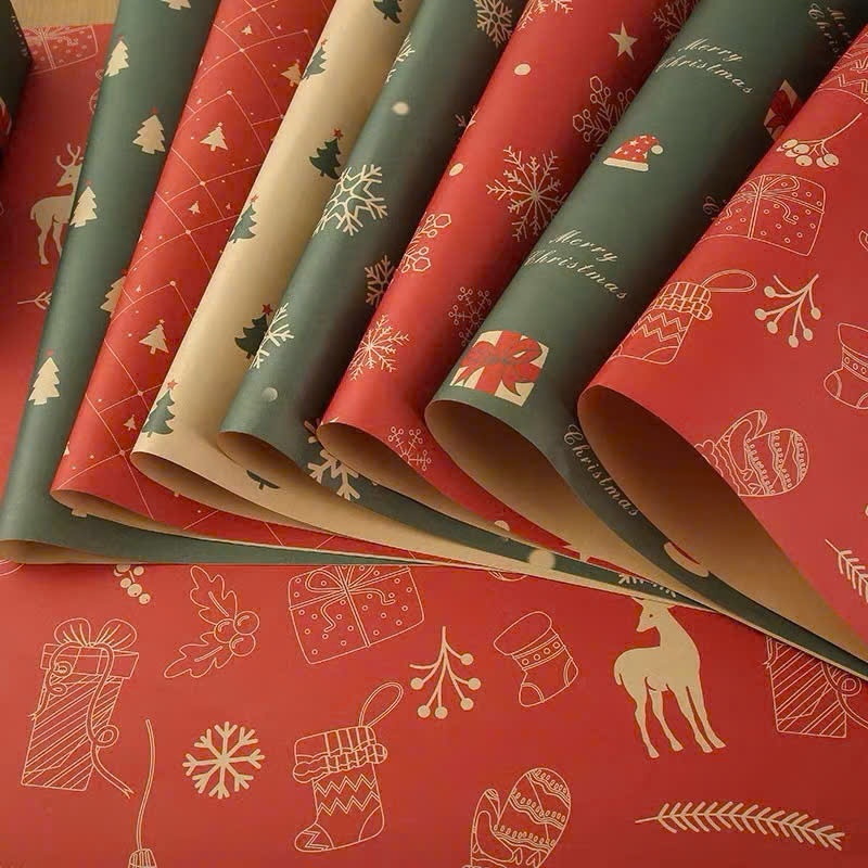 5 Tờ Giấy gói quà noel ,giấy xịn kraft vintage, trang trí giáng sinh nhiều mẫu mã