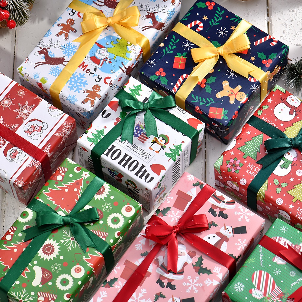5 Tờ Giấy gói quà noel ,giấy xịn kraft vintage, trang trí giáng sinh nhiều mẫu mã