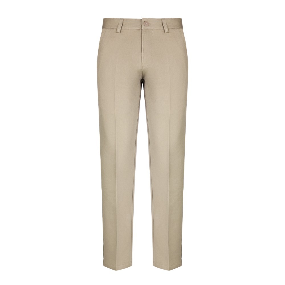 Quần kaki nam không ly MASCULINE K500 – Regular Fit trung niên, Cotton mát, Co giãn thoải mái
