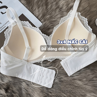 Áo Ngực Nữ Phối Ren Đệm Mỏng Cao Cấp, Áo Lót Nữ Không Gọng Tạo Khe Quyến Rũ AMYBRA A2004