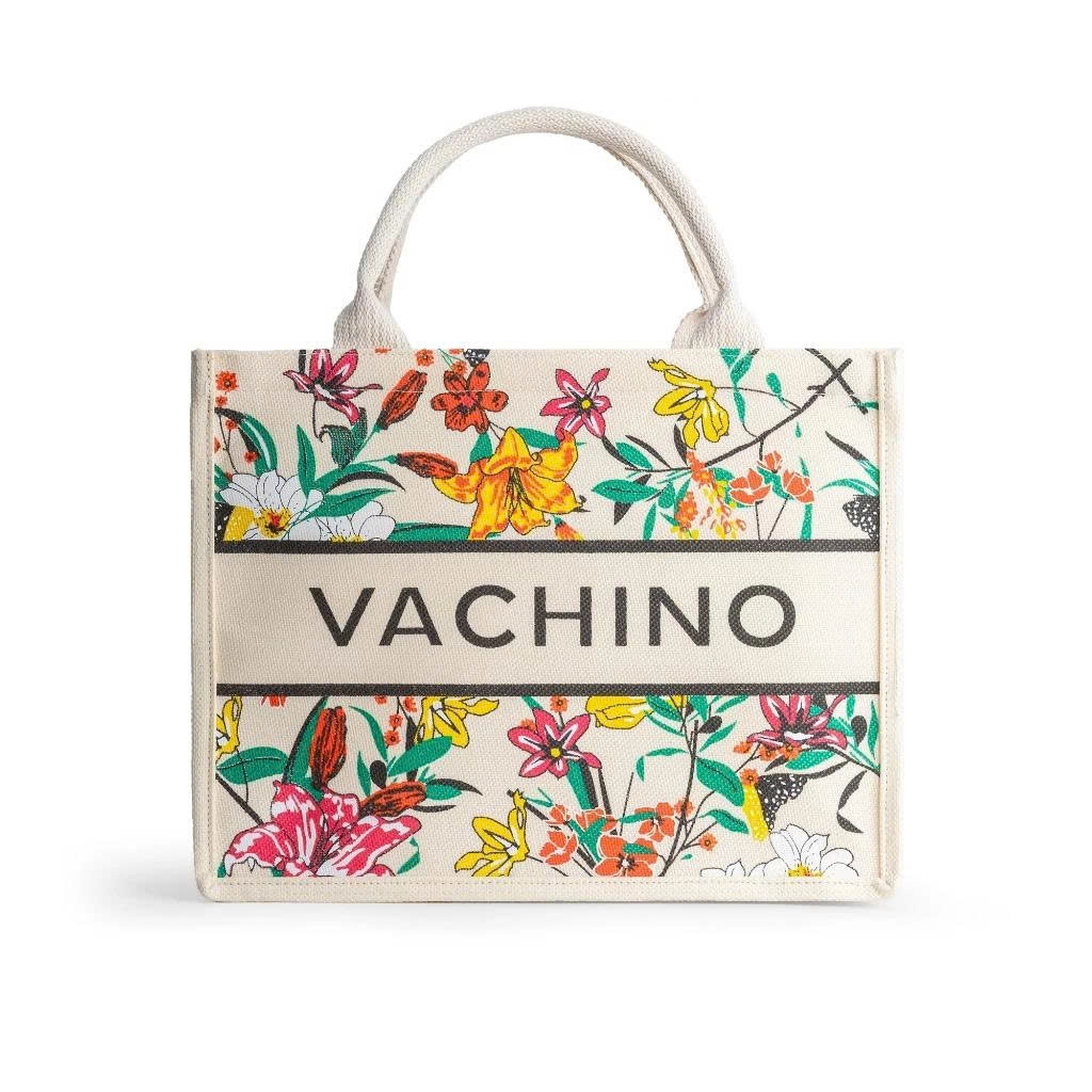 Túi cói đi biển Vintage VACHINO có nú bấm nam châm, kích thước lớn - túi tote đeo vai đa năng tdaya01