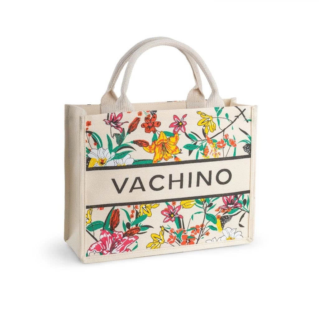 Túi cói đi biển Vintage VACHINO có nú bấm nam châm, kích thước lớn - túi tote đeo vai đa năng tdaya01