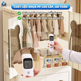 Tủ Nhựa Đa Năng Cho Bé Có Ngăn Treo, Tủ Quần Áo Trẻ Em Gấp Gọn Lắp Ráp Dễ Dàng, Có Bánh Xe Di Chuyển Tiện Lợi HC19