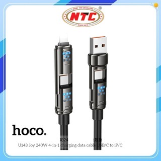 Cáp sạc đa năng 2in2 Hoco U143 Công suất 240W dài 1.2M (Đen)