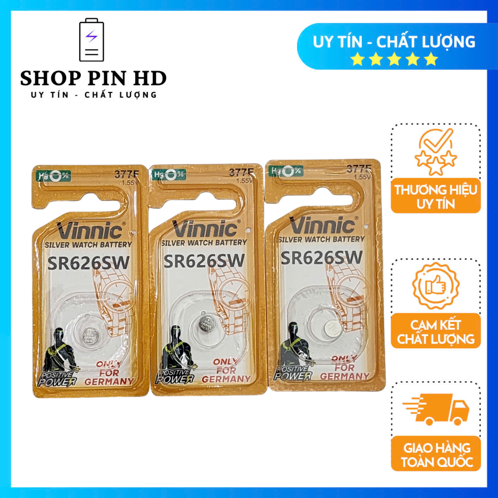 Combo 3 Viên Pin SR626SW Vinnic 377F Hàng Cao Cấp 100% Chính Hãng ...