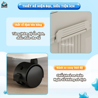Tủ Nhựa Đựng Đồ Cho Bé Có Ngăn Treo, Tủ Quần Áo Gấp Gọn Tiện Lợi, Bánh Xe 360 Độ, Cánh Cửa Nam Châm - HC17