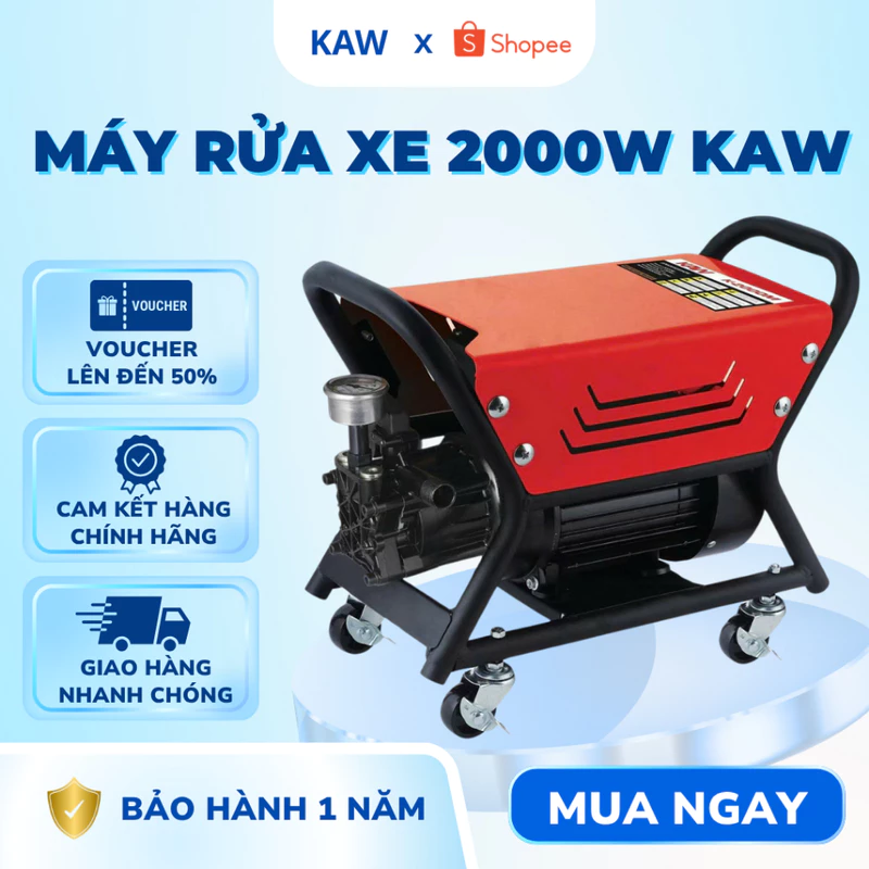 Máy Rửa Xe Công Suất 2000W KAW, Phun Mạnh, Đáp Ứng Nhu Cầu Rửa Ôtô Xe Máy, Xịt Rửa Sân Nhà Gia Đình — ảnh 1