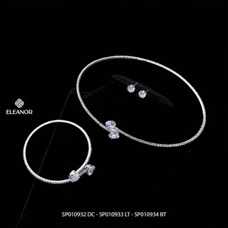 Dây chuyền bông tai lắc tay nữ Eleanor Accessories bộ trang sức đính đá phụ kiện trang sức 10932