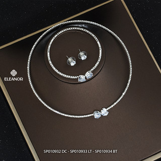 Dây chuyền bông tai lắc tay nữ Eleanor Accessories bộ trang sức đính đá phụ kiện trang sức 10932