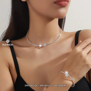 Dây chuyền bông tai lắc tay nữ Eleanor Accessories bộ trang sức đính đá phụ kiện trang sức 10932