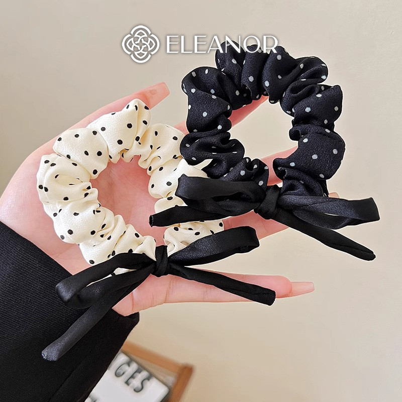 Dây buộc tóc nữ Eleanor Accessories thiết kế hình nơ phối chấm bi phụ kiện tóc cột tóc 10924