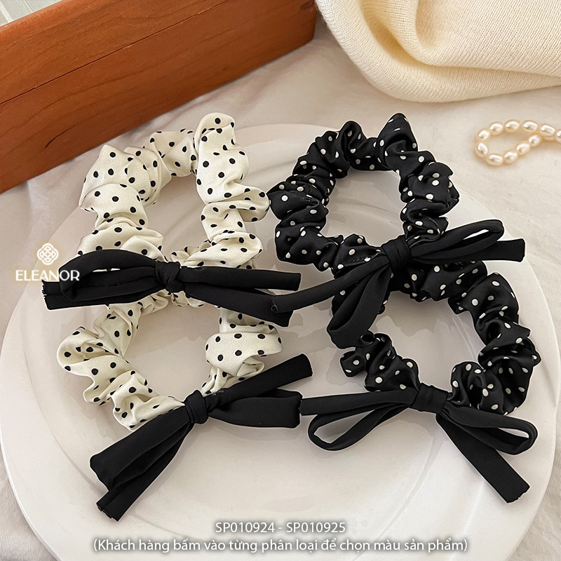 Dây buộc tóc nữ Eleanor Accessories thiết kế hình nơ phối chấm bi phụ kiện tóc cột tóc 10924
