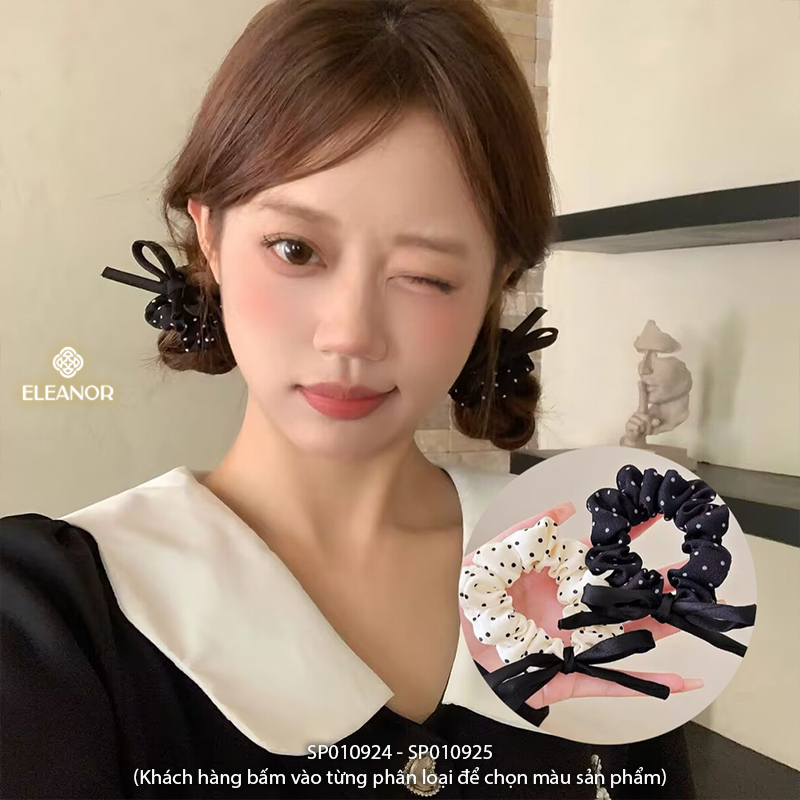 Dây buộc tóc nữ Eleanor Accessories thiết kế hình nơ phối chấm bi phụ kiện tóc cột tóc 10924