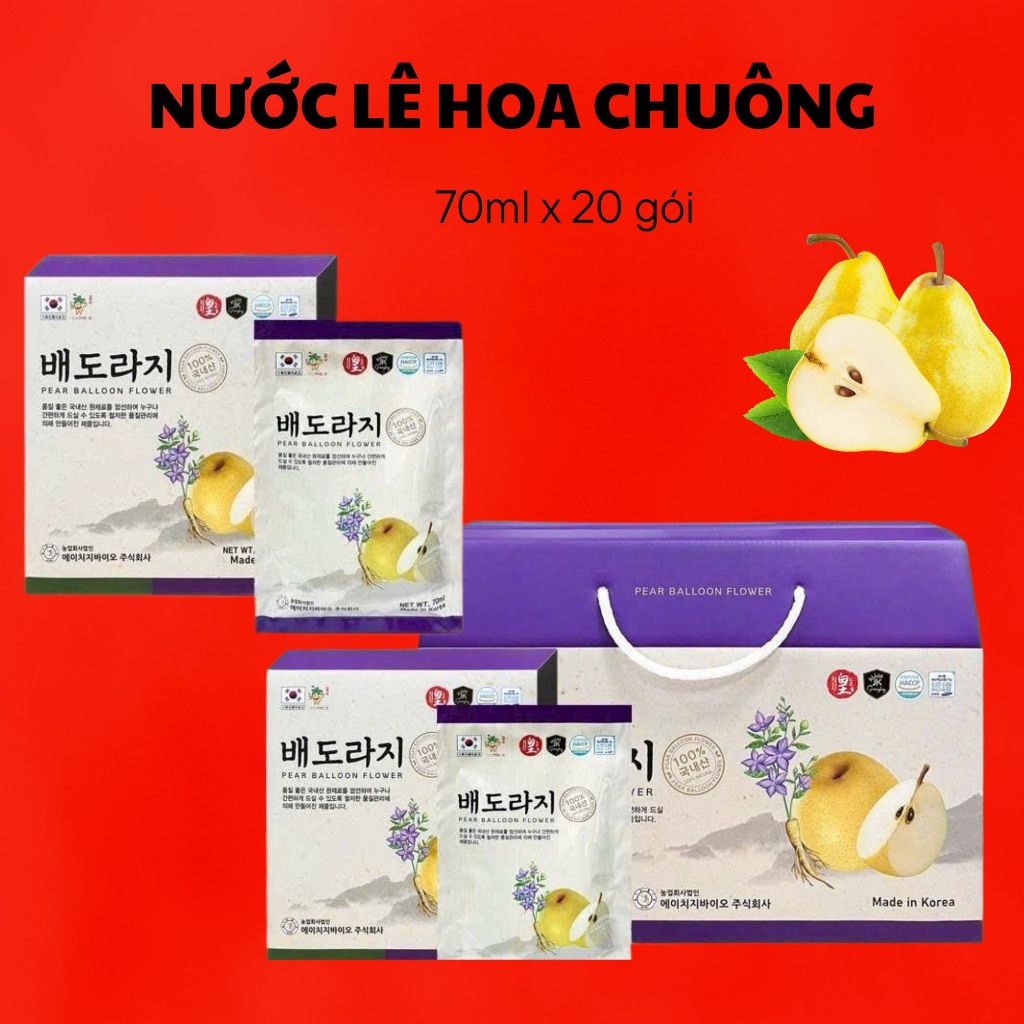 Nước Lê Hoa Chuông 70ml x 20 gói/hộp