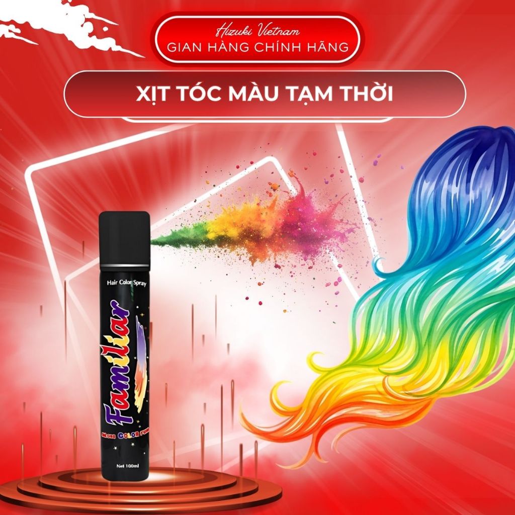 Keo xịt tóc màu tạm thời Familiar chai 80ml