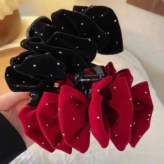 Kẹp tóc đám mây nhung đính đá lấp lánh phồng xốp Chồi accessories sang chảnh - Y334