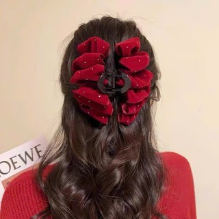 Kẹp tóc đám mây nhung đính đá lấp lánh phồng xốp Chồi accessories sang chảnh - Y334