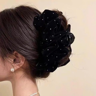 Kẹp tóc đám mây nhung đính đá lấp lánh phồng xốp Chồi accessories sang chảnh - Y334