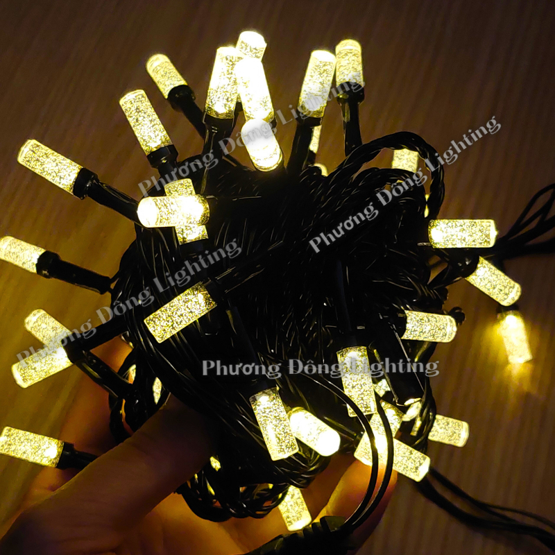 Dây Đèn LED Chớp nháy 10m - 40 Bóng Kiểu Cáp Quang Có IC chỉnh chế độ chớp Có Phích cắm nối dài Chống nước