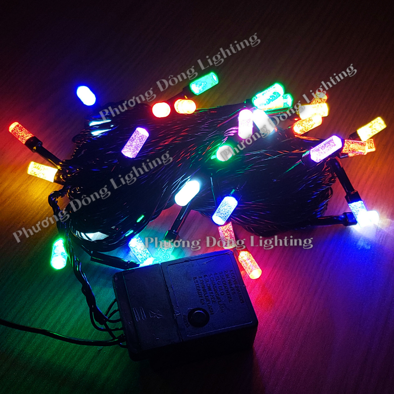Dây Đèn LED Chớp nháy 10m - 40 Bóng Kiểu Cáp Quang Có IC chỉnh chế độ chớp Có Phích cắm nối dài Chống nước