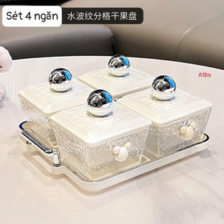 Khay Đựng Mứt Tết, Bánh Kẹo Hoa Quả Trong Suốt Sang Trọng Loại 4 - 6