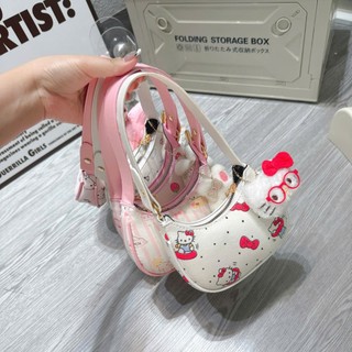 Túi xách mini cho bé gái kẹp nách - cầm tay in hình hoạt hình cute size 14 tặng kèm gấu - TXN021