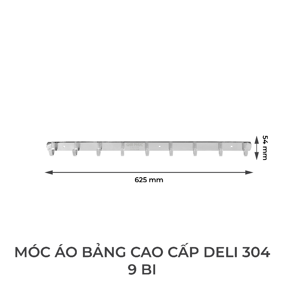 Móc treo quần áo gắn tường QUI PHÚC, inox 201/304 không gỉ, sáng bóng, đa dạng kích thước, tiện
