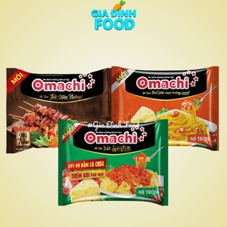 Mì trộn Omachi Spaghetti/ Thịt xiên nướng/ Xốt tôm phô mai trứng muối - Gói 82g
