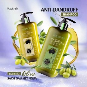 Cặp dầu Gội & Xả Hachi Olive - Sạch Gàu Hết Ngứa